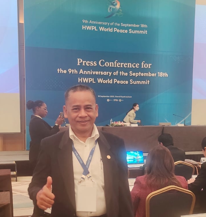 Ketua SMSI Kalsel, Anang Fadhilah Hadiri KTT Perdamaian Dunia HWPL di Korea Selatan
