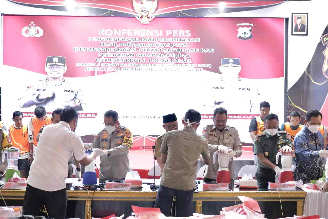 Ketua DPRD Kalsel Apresiasi Kinerja Satgas P3GN Polda Kalsel Ungkap dan Musnahkan Shabu 22,35 kg