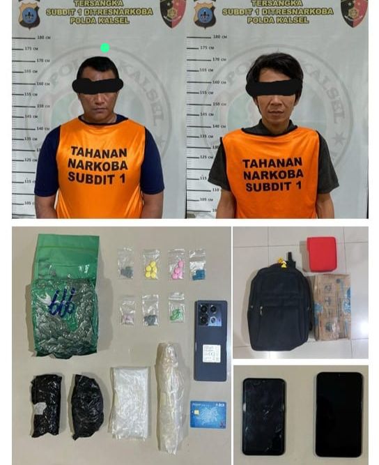 Subdit 1 Ditresnarkoba Polda Kalsel Ke Kembali  Amankan Pelaku Narkotika Dengan Shabu 1 Kg dan 34 Butir Ineks