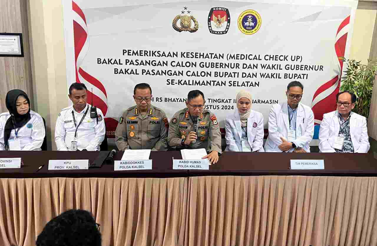 Pastikan Bebas Penyakit Bagi Bacalon Gub-Wagub, Biddokkes Polda Kalsel Gelar Tes Kesehatan