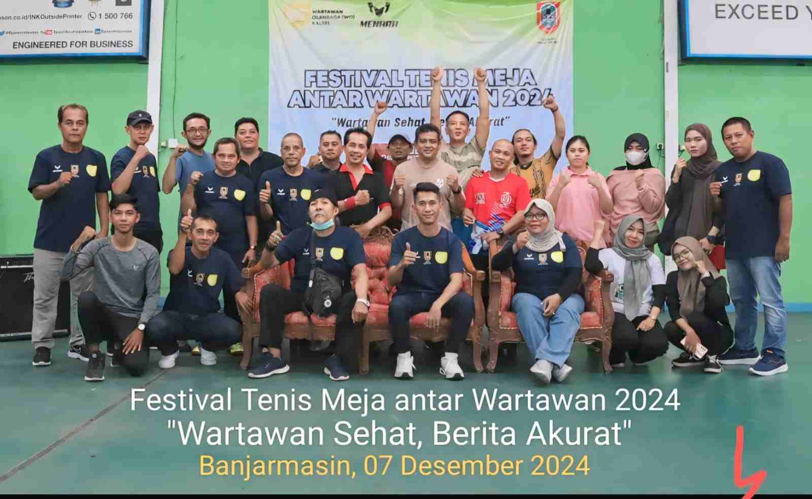 Dilaga Festival Tenis Meja Antar Wartawan  2024 Yang Digelar Desk Olahraga Kalsel, Juara Baru Bermunculan
