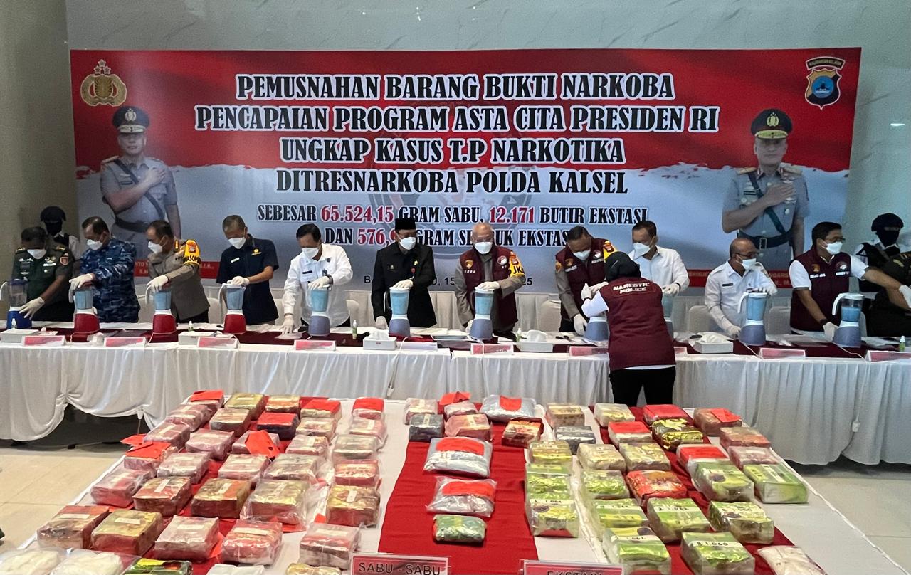 Dilihat Dari Barbuk 65 Kg, Kalsel Pasar Menarik Bagi Bandar Narkotika, Kapolda Bertekad Terus Berantas dan Hilangkan