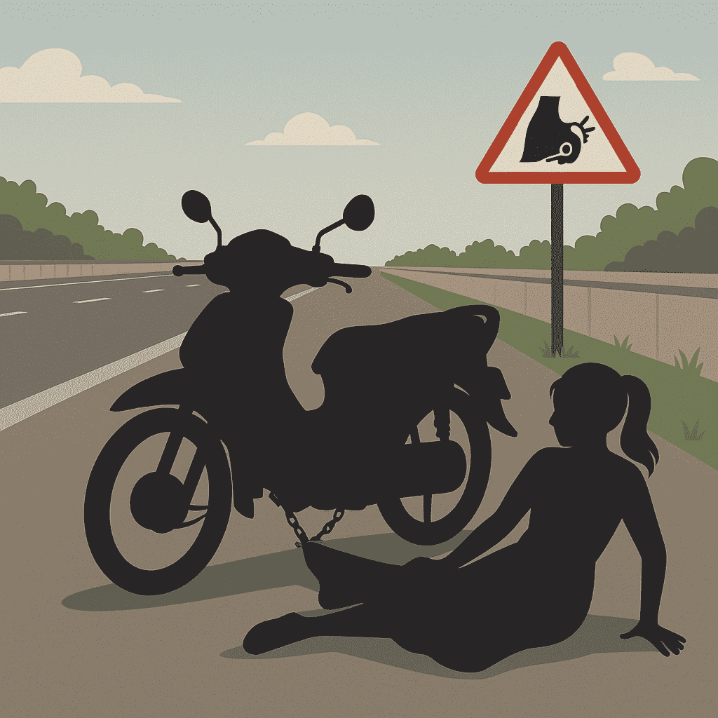 Gegara Rok Terlilit Rantai Motor, Perempuan Alami Laka di Jalan Tol Lingkar Selatan