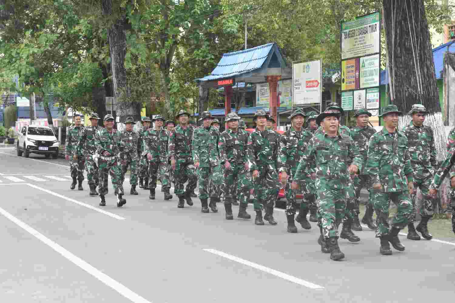 Uji Ketahanan Fisik Prajurit, Kodim 1002/HST Gelar PSJM Han Mars 10 Km