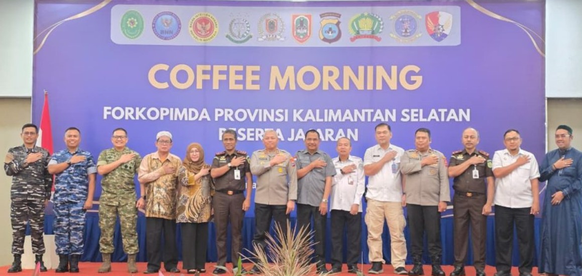 Perkuat Sinergi Forkopimda, Sekdaprov Kalsel Hadiri Coffee Morning Bahas Stabilitas Daerah